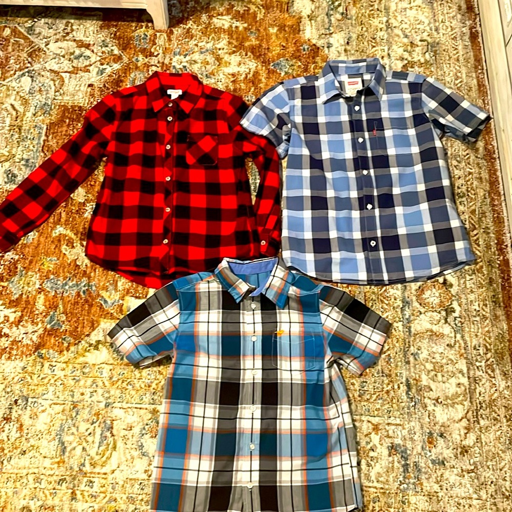 Size 10/12 boys button down shirt bundle of three